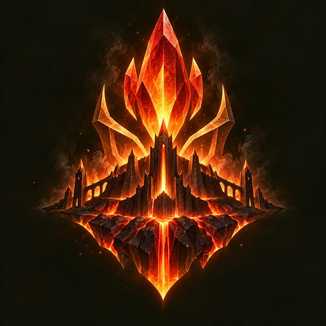 Abstract fire and volcano emblem for Volca City